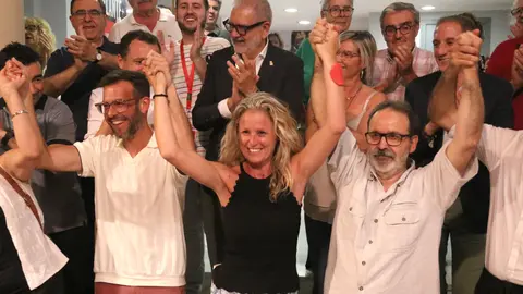 Celebració a la seu del PSC a Lleida amb Montse Mínguez al capdavant - Foto: Ignasi Gómez
