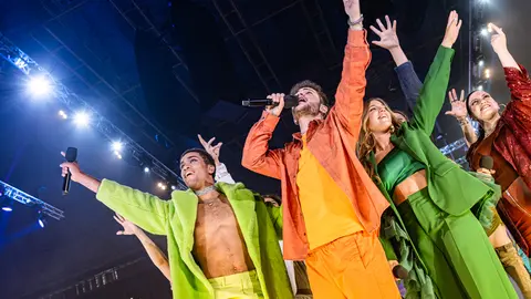 Els participants de la segona edició d'Eufòria en el concert concert conjunt al palau Sant Jordi amb l'Ethan Barea al capdavant - Foto: Jordi Vinuesa