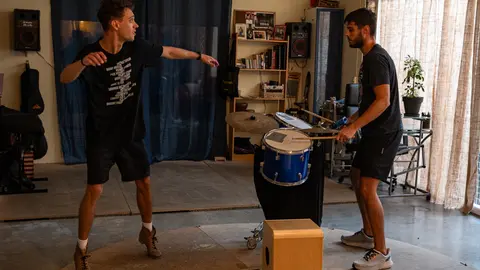 Jofre Costa i Gerard Muntané assagen '360º' l'espectacle que portaran a FiraTàrrega  - Foto: Jordi Vinuesa