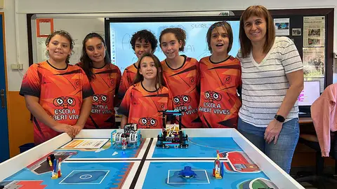 Els participants de l'escola Mossèn Albert Vives de la Seu d'Urgell a la final estatal de la World Robot Olympiad amb la coordinadora del projecte, Mireia Alba

Data de publicació: divendres 15 de setembre del 2023, 10:49

Localització: La Seu d'Urgell

Autor: Albert Lijarcio