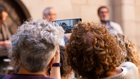 Vermut Literari amb Xavier Graset (acompanyat de Magda Gregori, Marta Alòs, Francesc Canosa i Antoni Gelonch) durant la jornada de dissabte de la primera edició de Sant Miquel de les Lletres a Lleida - Foto: Jordi Vinuesa