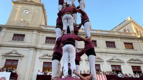 Els Castellers de Lleida van descarregar el 4d8 a Reus - Foto: Castellers de Lleida