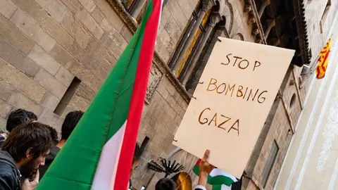 Manifestació en solidaritat al poble palestí a Lleida - Foto: Jordi Vinuesa