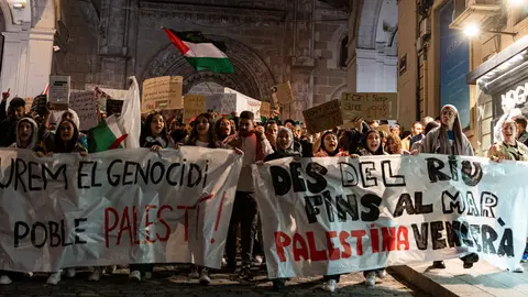 Manifestació en solidaritat al poble palestí a Lleida - Foto: Jordi Vinuesa