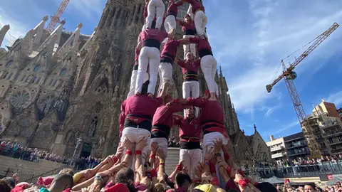 Els Castellers de Lleida van acabar l'actuació amb un sòlid 5d7 - Foto: Castellers de Lleida