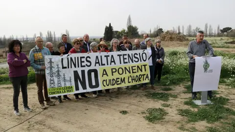 Roda de premsa de la plataforma Lleida contra la MAT a l'Horta de Lleida - Foto: Anna Berga