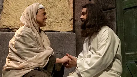 En l'edició d'enguany, s'han incorporat nous actors en el paper de diferents personatges, com ara el de Jesús - Foto: Patronat de la Passió de Cervera