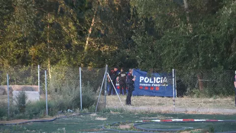 Mossos d'Esquadra a la Mitjana de Lleida. Foto: ACN