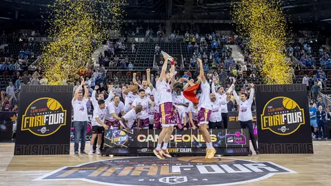 Jugadors del Força Lleida celebrant l'ascens. Foto: Força Lleida