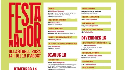 Cartell de la Festa Major d'Ullastrell. Foto Ajuntament d'Ullastrell
