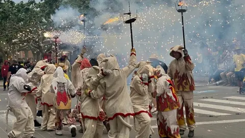Imatge dels correfocs a les Borges Blanques. Foto Ajuntament de les Borges Blanques