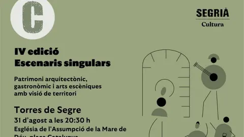 Imatge del cartell d'Escenaris  Singulars. Foto: Consell Comarcal del Segrià