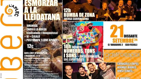 Cartell Esmorzar Solidari a la Lleidatana. Foto: Fecoll