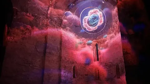 Imatge del màping de Sant Climent de Taüll. Foto: ACN