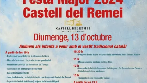 Cartell de la Festa Major del Castell del Remei. Foto: Cedida pel Castell del Remei