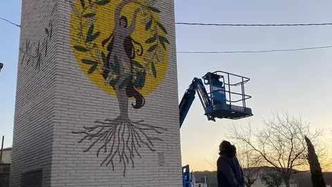 Imatge del mural de Cervià de les Garrigues. Foto: Cedida per Endesa