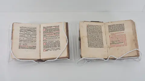 Els dos incunables del segle XV dipositats pel Ministeri de Cultura a la biblioteca pública de Lleida. Foto: Ministeri de Cultura
