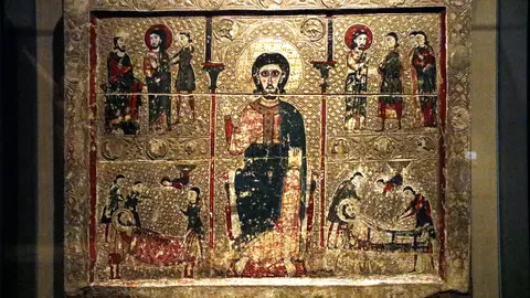 El Frontal de Sant Vicenç de l'església de Sant Vicenç de Tresserra, exposada al Museu de Lleida. Imatge de l'11 de desembre de 2019. Foto: ACN