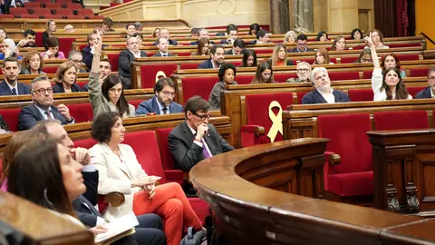 Un moment durant la votació al ple del Parlament aquest dijous