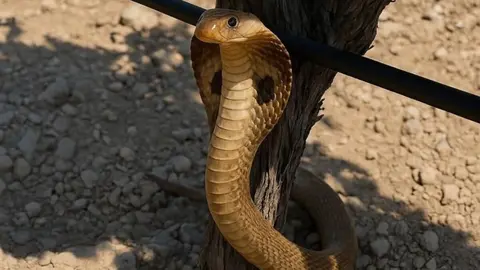 Imatge falsa d'una cobra a Verdú generada amb IA. Foto: Cedida