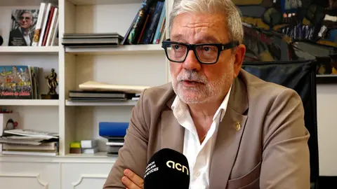 L'alcalde de Lleida, Fèlix Larrosa, durant l'entrevista amb l'Agència Catalana de Notícies. Foto: ACN