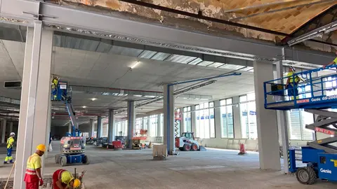 Treballs de construcció de la nova estació d'autobusos de Lleida.