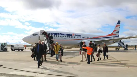 Esquiadors arribant a Alguaire. Foto: ACN