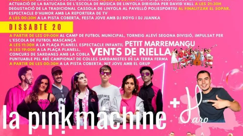 Cartell amb el programa de la Festa Major de Linyola 2023