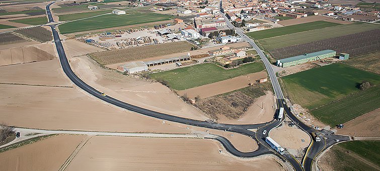 Imatge aèria de la variant d'Ivars d'Urgell