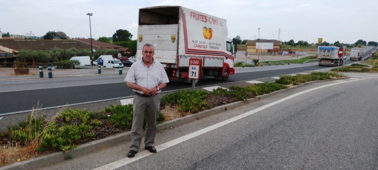 Enric Mir a l'alçada del Km 71 de l'N-240 (10-06-2015)