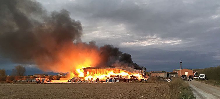 Incendi de l'empresa Energi Pellet Garulo de Seana