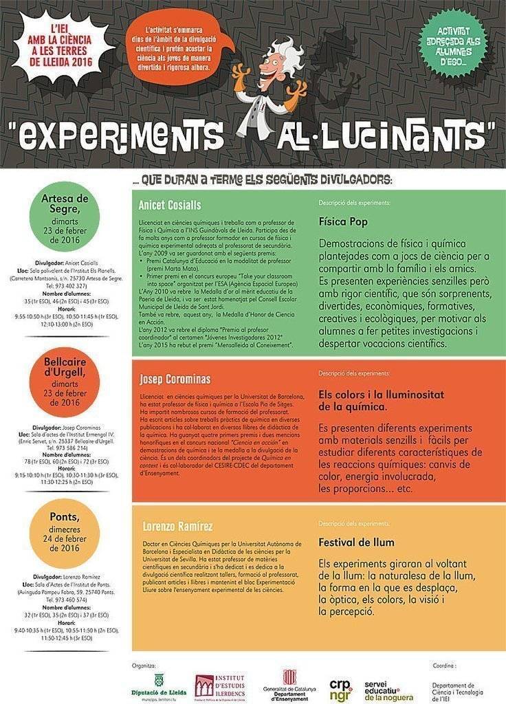 L'IEI AMB LA CIÈNCIA A LES TERRES DE LLEIDA 2016 interior