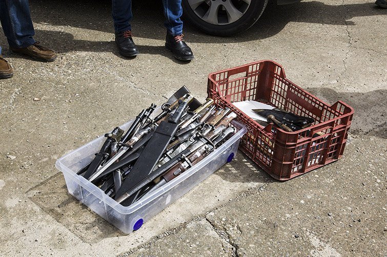 Les armes blanques trobades en l'escorcoll al Poal