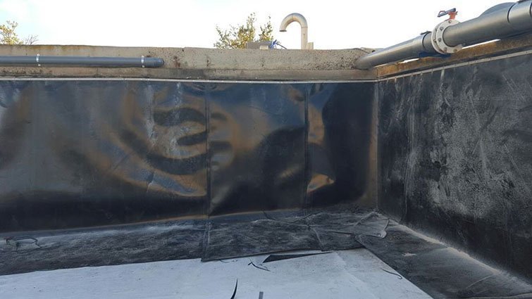 Actuacions en els dipòsits d'aigua de boca de Linyola impermeabilització