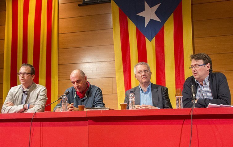 Solsona, llach, Forné i Costa en la xerrada a Mollerussa