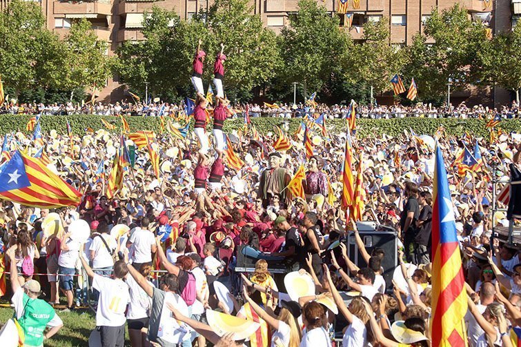 Imarge de la concentració de la Siada de l'11 de Setembre a Lleida
