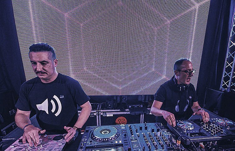 Pablo Osorio i Francesc Piedra en la festa Som del 66