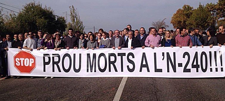 La concentració va tallar la N-240 durant una hora, entre Lleida i Juneda