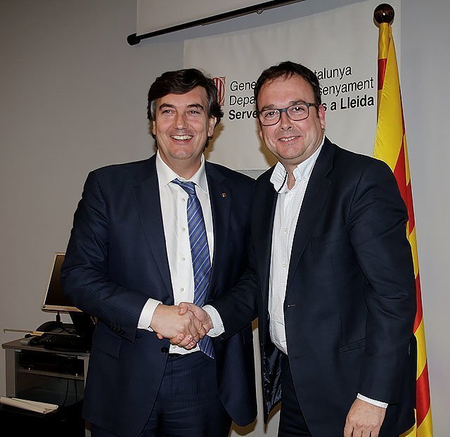 Miquel Àngel Cullerès i Joan Gilart en la delegacció d'Ensenyament 1