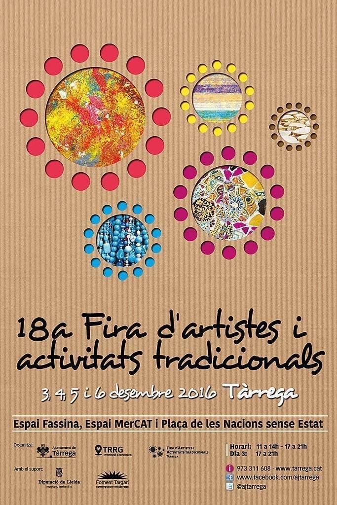 18a Fira d'Artistes i Activitats Tradicionals · Tàrrega texte cartell