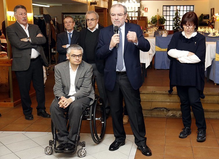 Joan Reñé amb els representants els mitjans de comunicació de Lleida 2