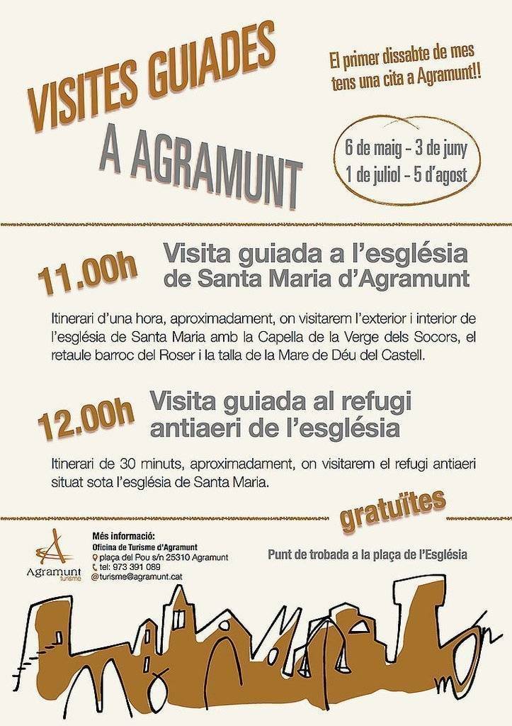 CICLE DE VISITES GUIADES  A AGRAMUNT Cartell texte