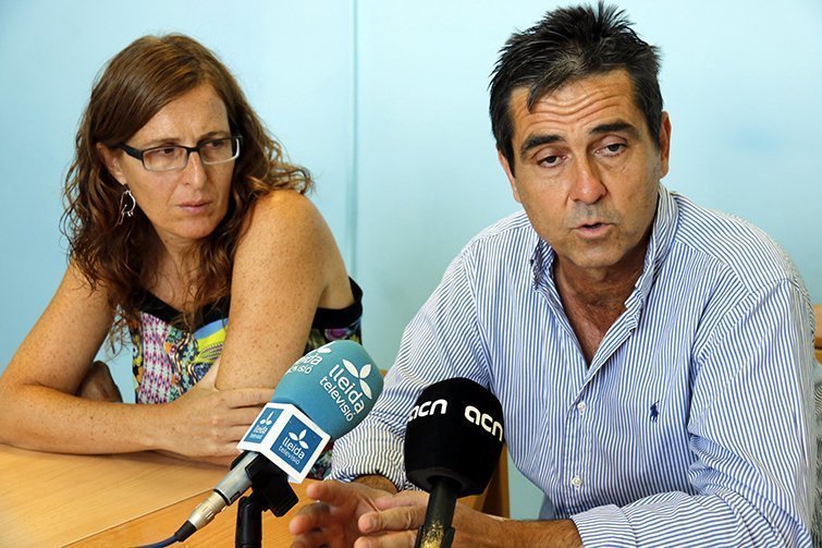 El president i la gerent de l'associació GAP, Mònica Jiménez i Eduard Cau