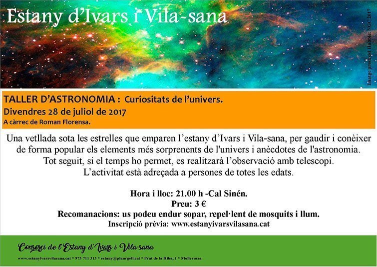 cartell nit d'astronomia estany texte 1