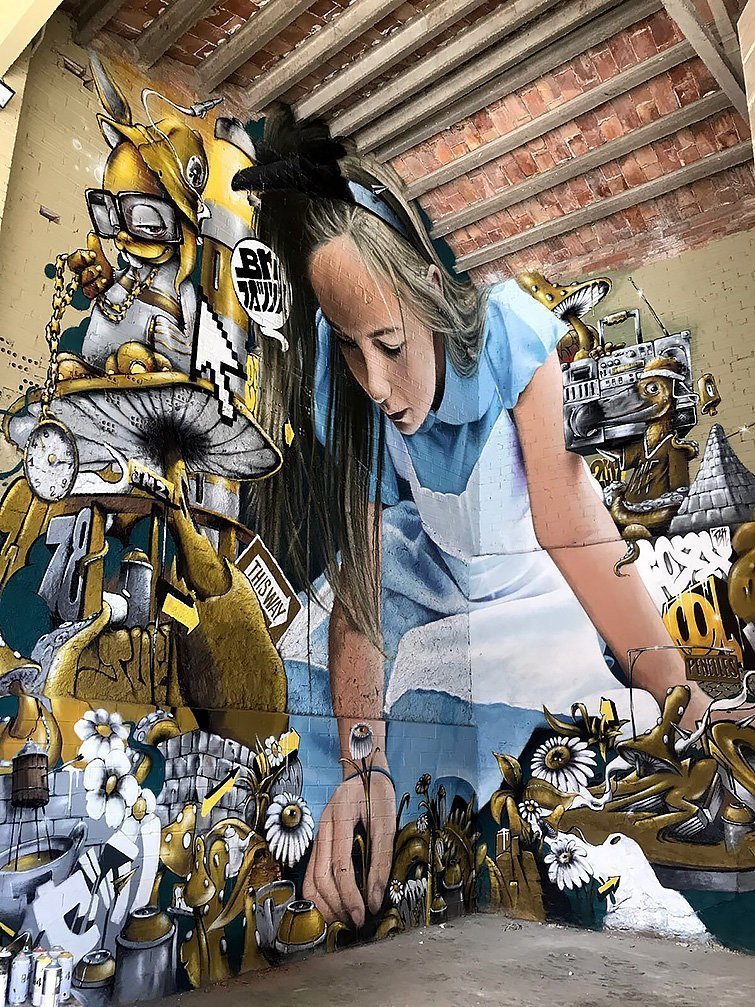 Alícia al País de les Meravelles des artistes @zesoner i BKFOXX