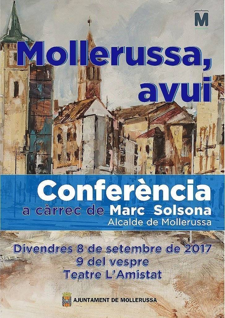 Mollerussa xerrada alcalde- recordatori cartell texte