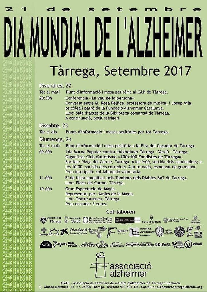 Cartell de les activitats a Tàrrega texte