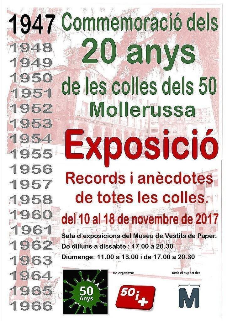 EXPO 20 ANYS de Collers dels 50 a Mollerussa Cartell texte