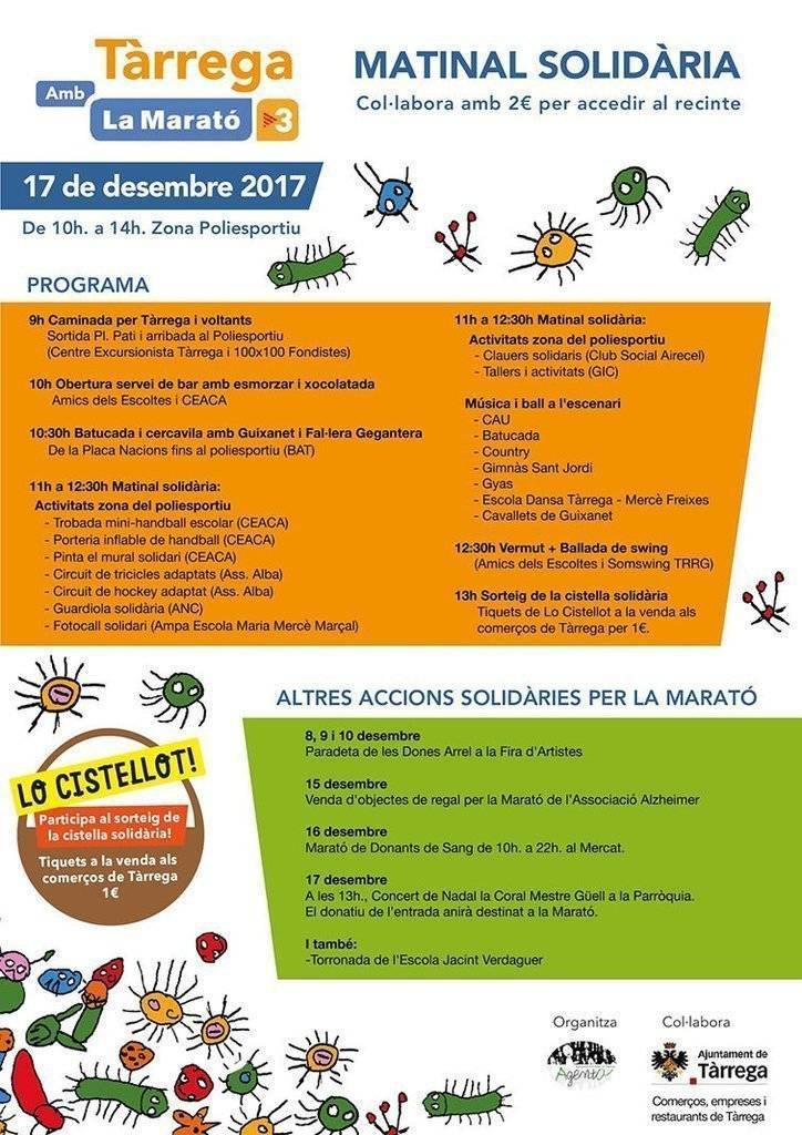 Cartell La Marató TV3 Tàrrega