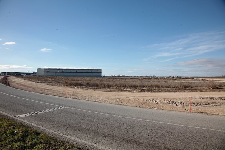Les obres d'ampliació de l'empresa Transports Argelich a la carretera de Vila-sana